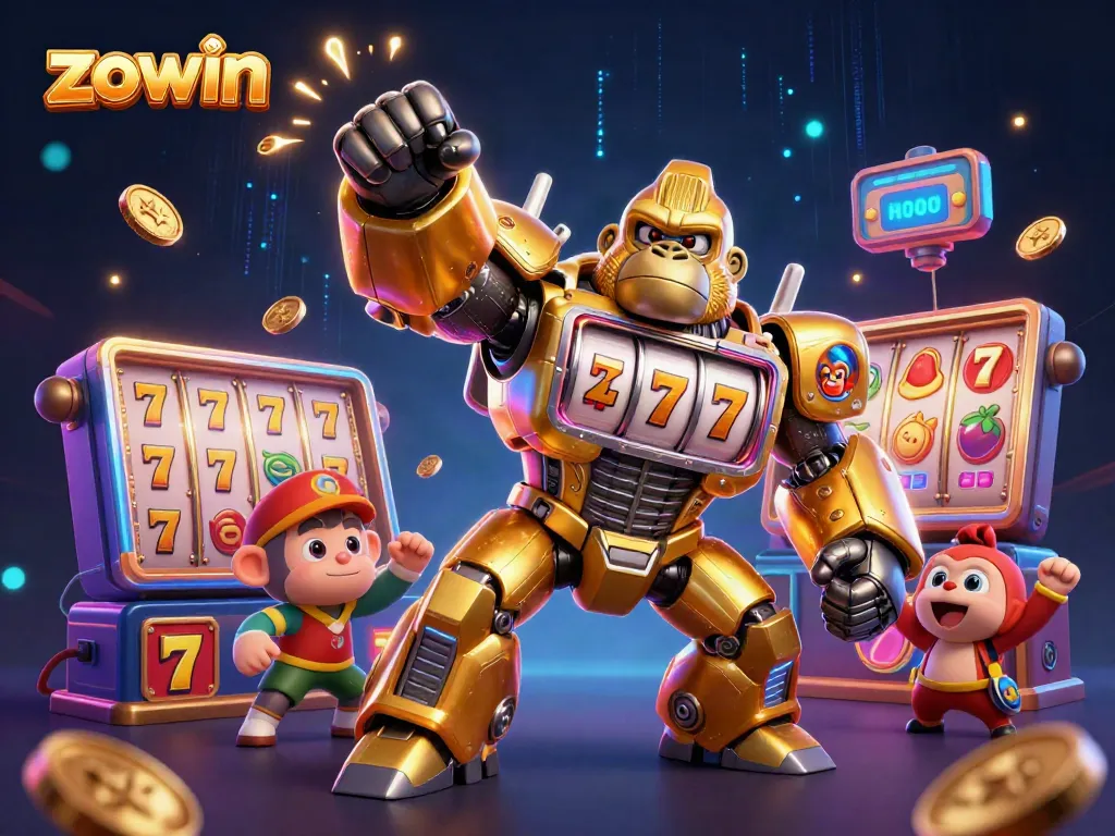 Zowin's golden gorilla mech transforms the slot machine experience with exciting visuals.