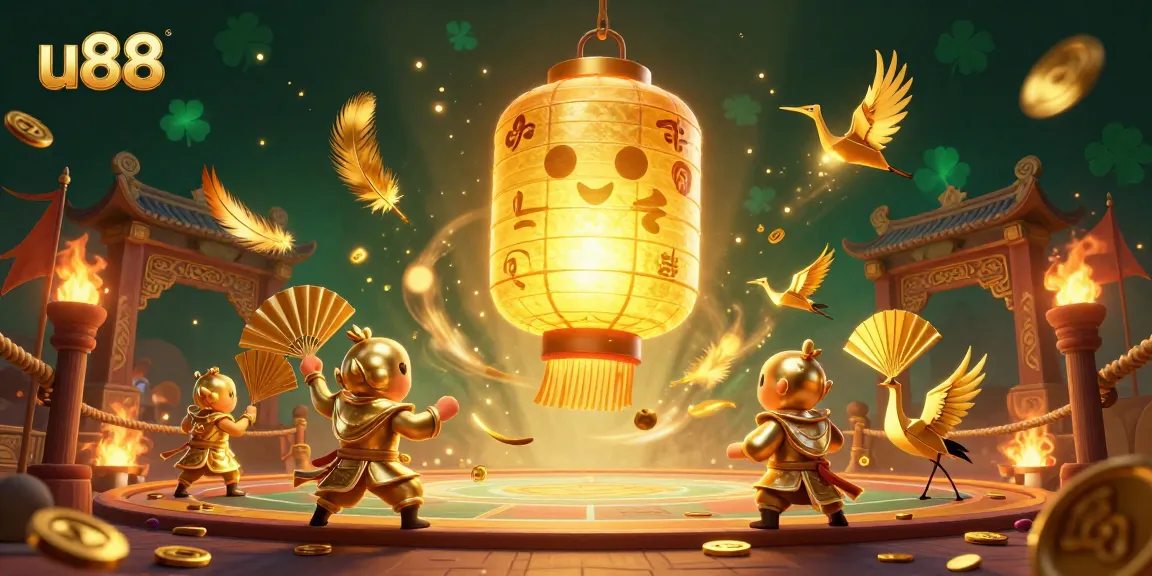 Engage in thrilling gameplay at u88, featuring a festive night market with golden lanterns and paper fan warriors.
