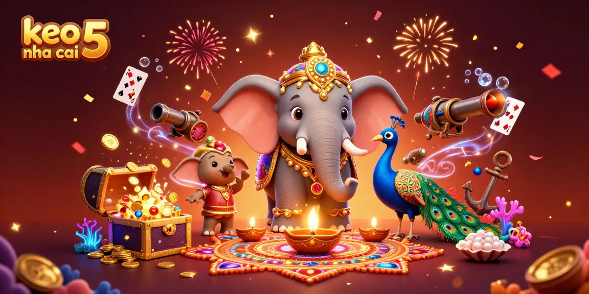Betting on keo nha cai 5 while celebrating with vibrant casino-themed illustration