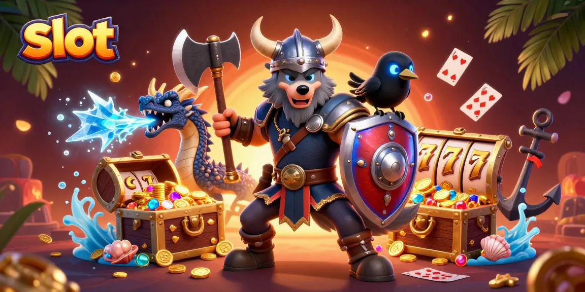Spin the slot reels with powerful Viking wolf, fierce dragon, and lucky symbols in action.