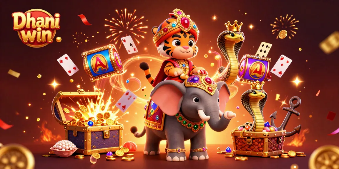 Dhani win offers exciting gameplay with animated characters celebrating a jackpot win.