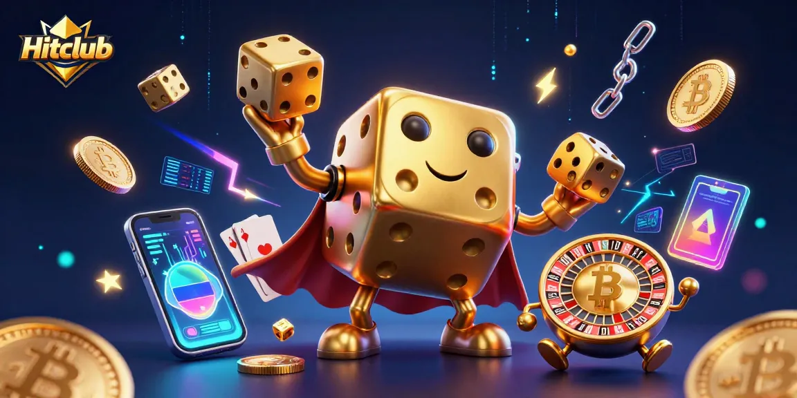 Experience the excitement of Hitclub casino with dynamic 3D characters showcasing gambling action and crypto elements.