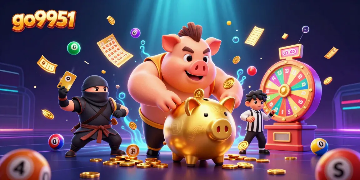 Experience thrilling wins at go9951 with an action-packed gaming scene featuring vibrant lottery elements.